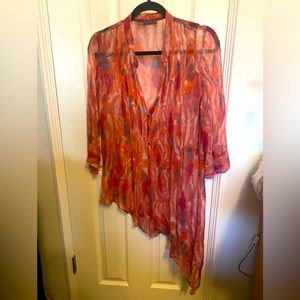 Wrap of London water color Women's Asymmetrical Blouse